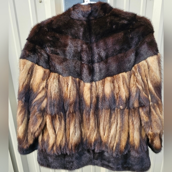 GLAMOROUS AUTHENTIC MAHAGONY MINK FUR COAT/JACKET SIZES XLARGE-1XL - Picture 9 of 9
